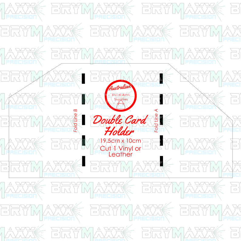 Bi-Fold Raw Edge Card Holder - Australian Bag Making Supplies - Acrylic Template