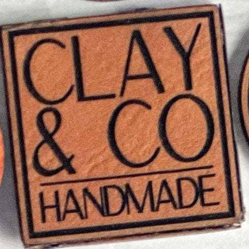 Iron-On Pleather Logo Plaque