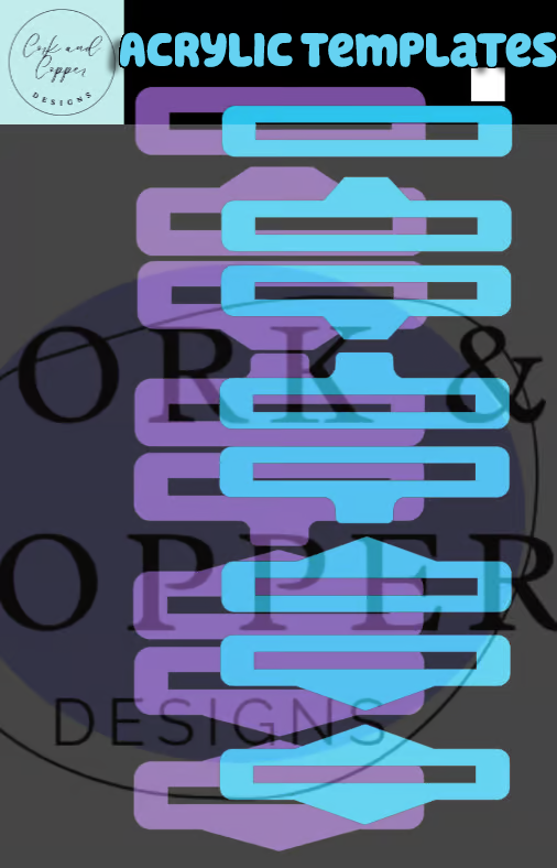 Small Zipper Facings - Cork and Copper - Acrylic Templates