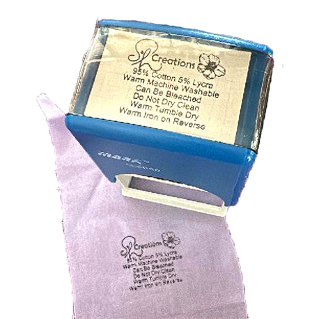 Care Information with Logo Stamp - Fabric Ink