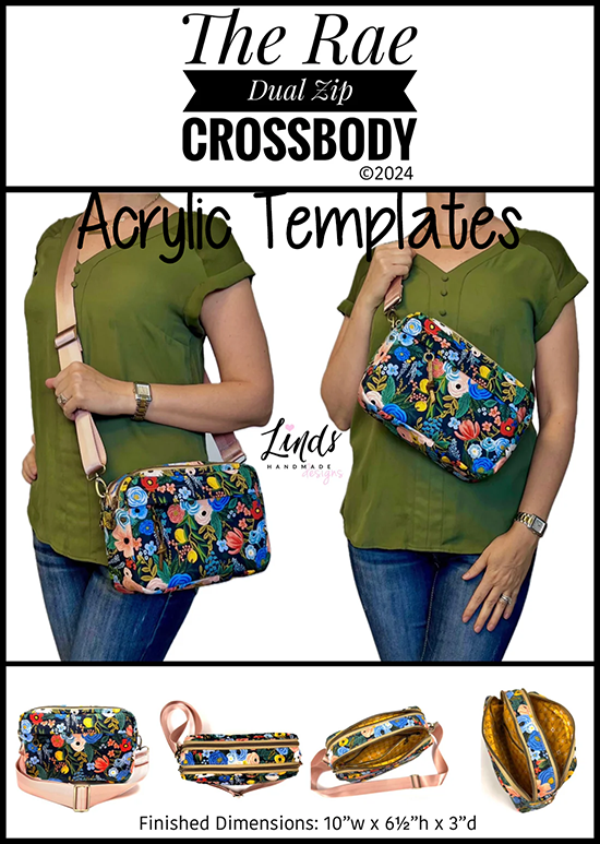 Rae Dual Zip Crossbody - Linds Handmade - Acrylic Template