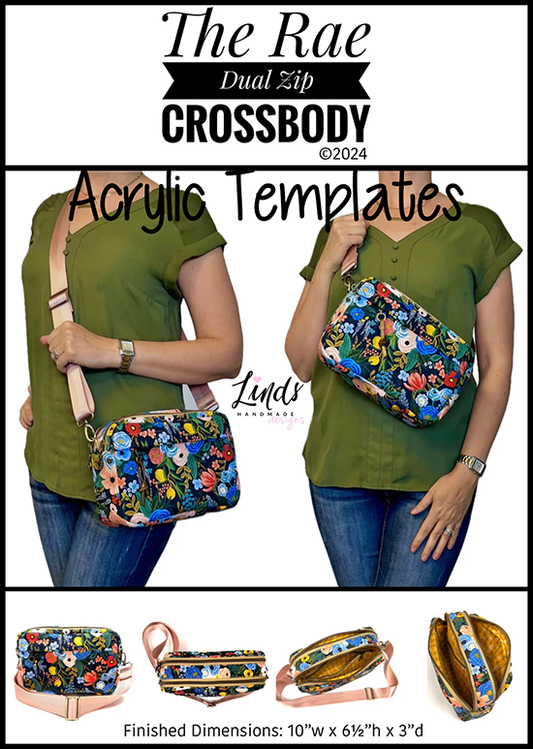 Rae Dual Zip Crossbody - Linds Handmade - Acrylic Template