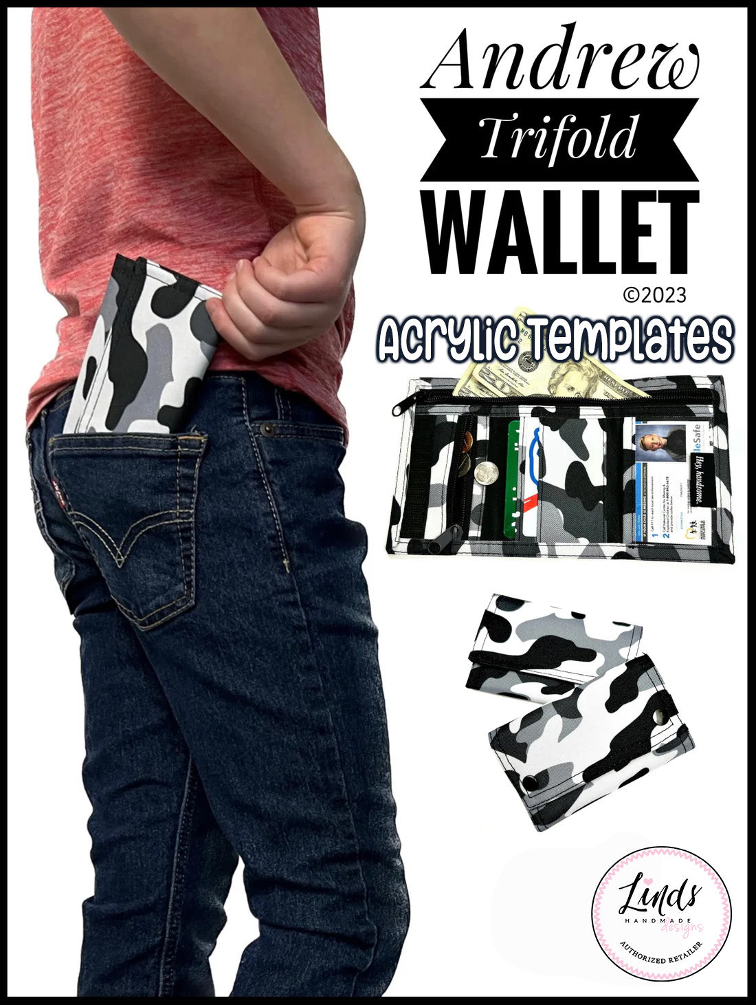 Andrew Trifold Wallet - Linds Handmade - Acrylic Template