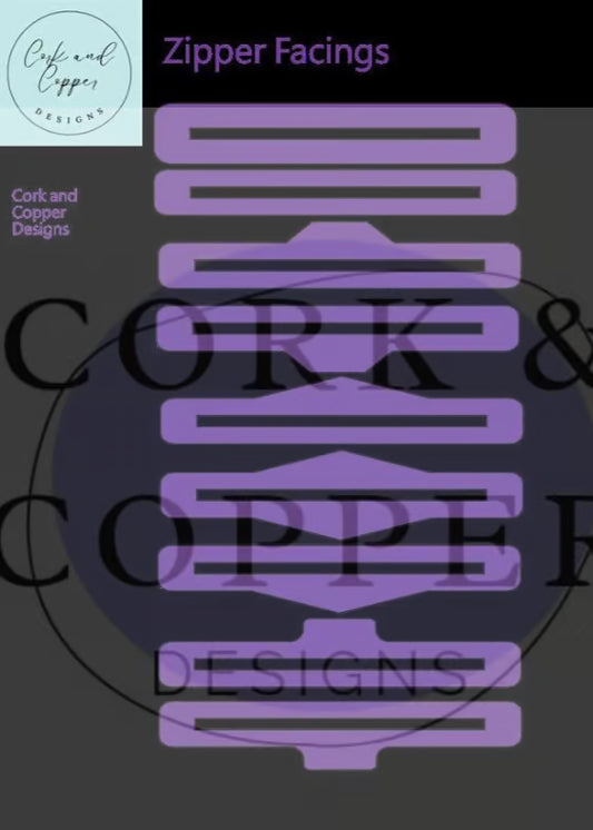 Zipper Facings - Cork and Copper - Acrylic Templates