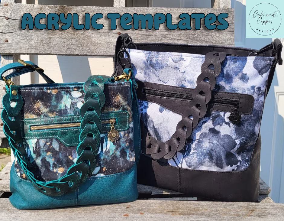 The Firethorn Bucket Bag - Cork and Copper - Acrylic Templates